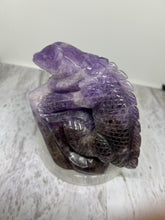 Load image into Gallery viewer, Hand Carved Amethyst Iguana
