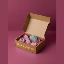Load image into Gallery viewer, The Self Love Box crystal kit, wide angled view
